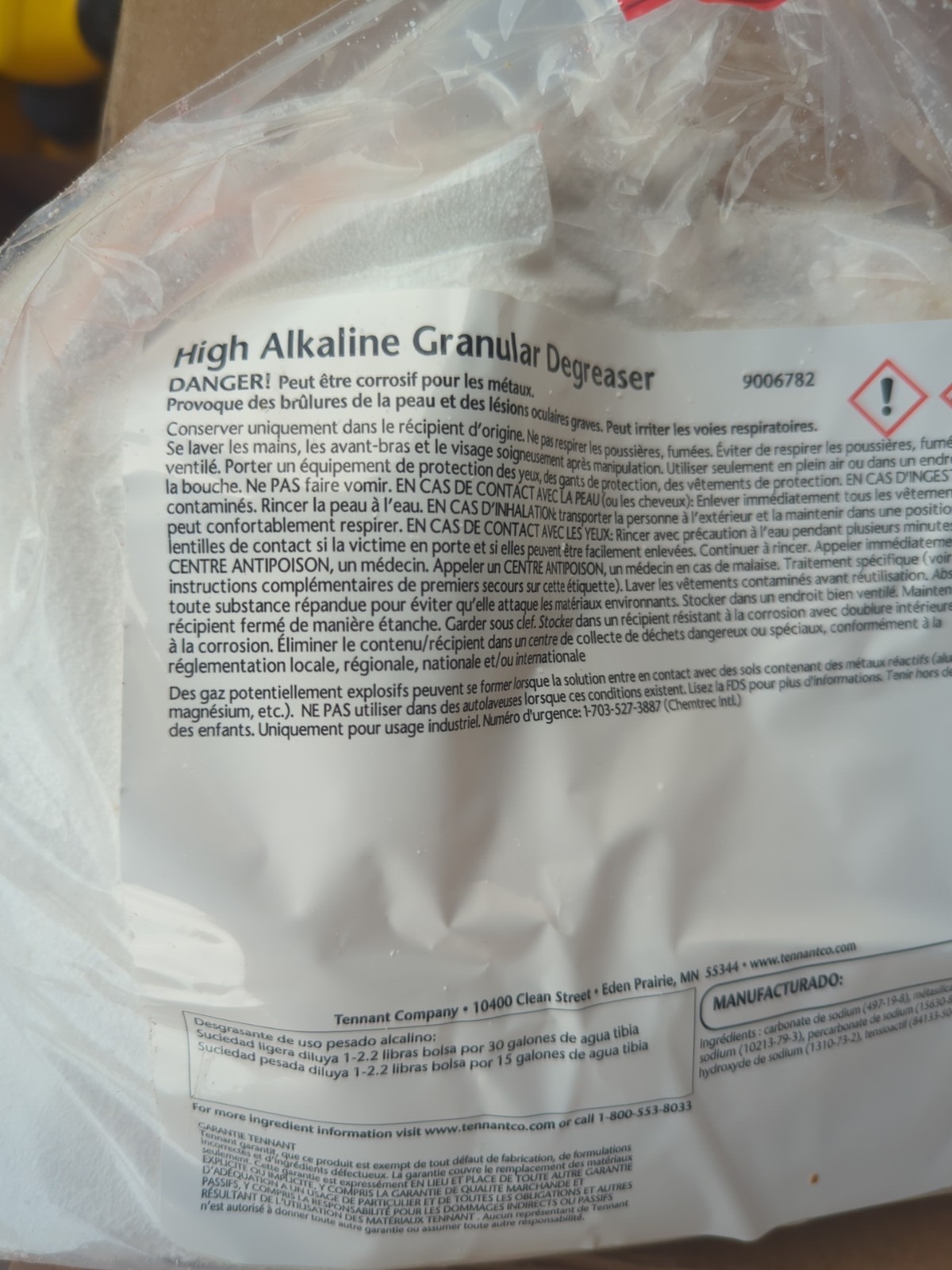 Tennant 9006782 High Alkaline Granular Degreaser 2.2 Lb
