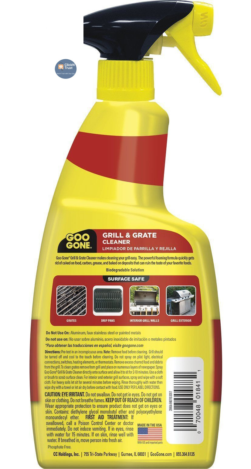 Goo Gone Grill and Grate Cleaner Spray (2 Pack) Cleans 24 Fl Oz (Pack of 2)