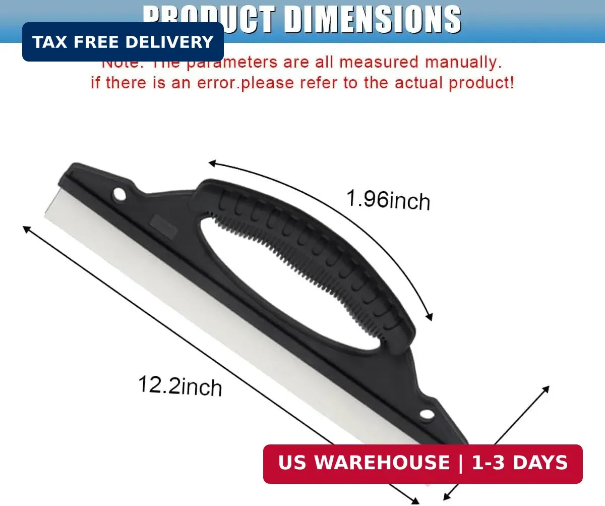 Car Wash Squeegee, 12 Inch Automotive Window Squeegees for Drying, Antislip Sili