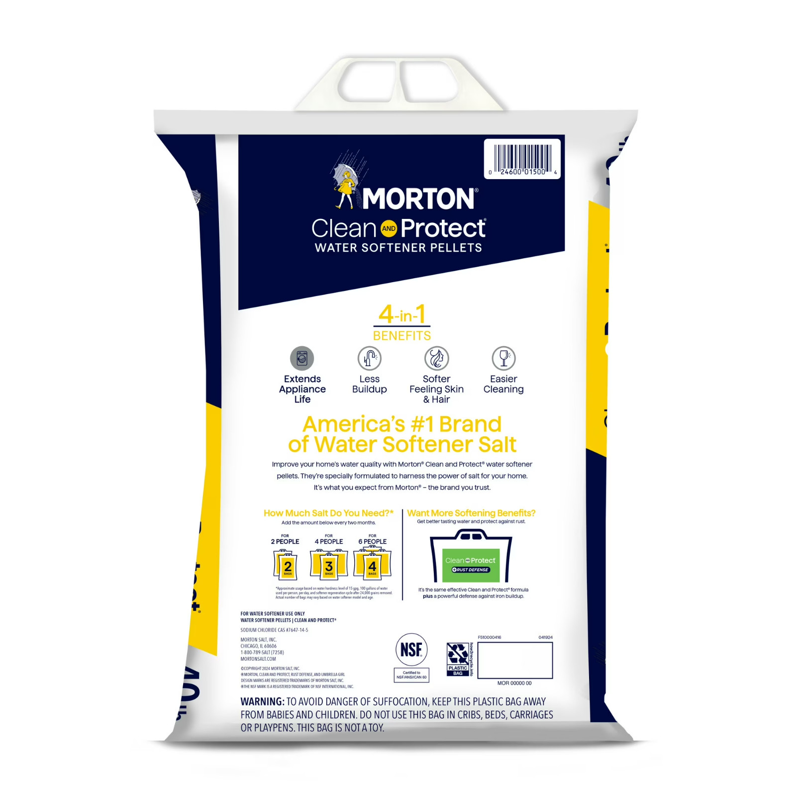 4 pack Morton Clean and Protect Water Softener Salt Pellets, 40 lb FREESHIPPING