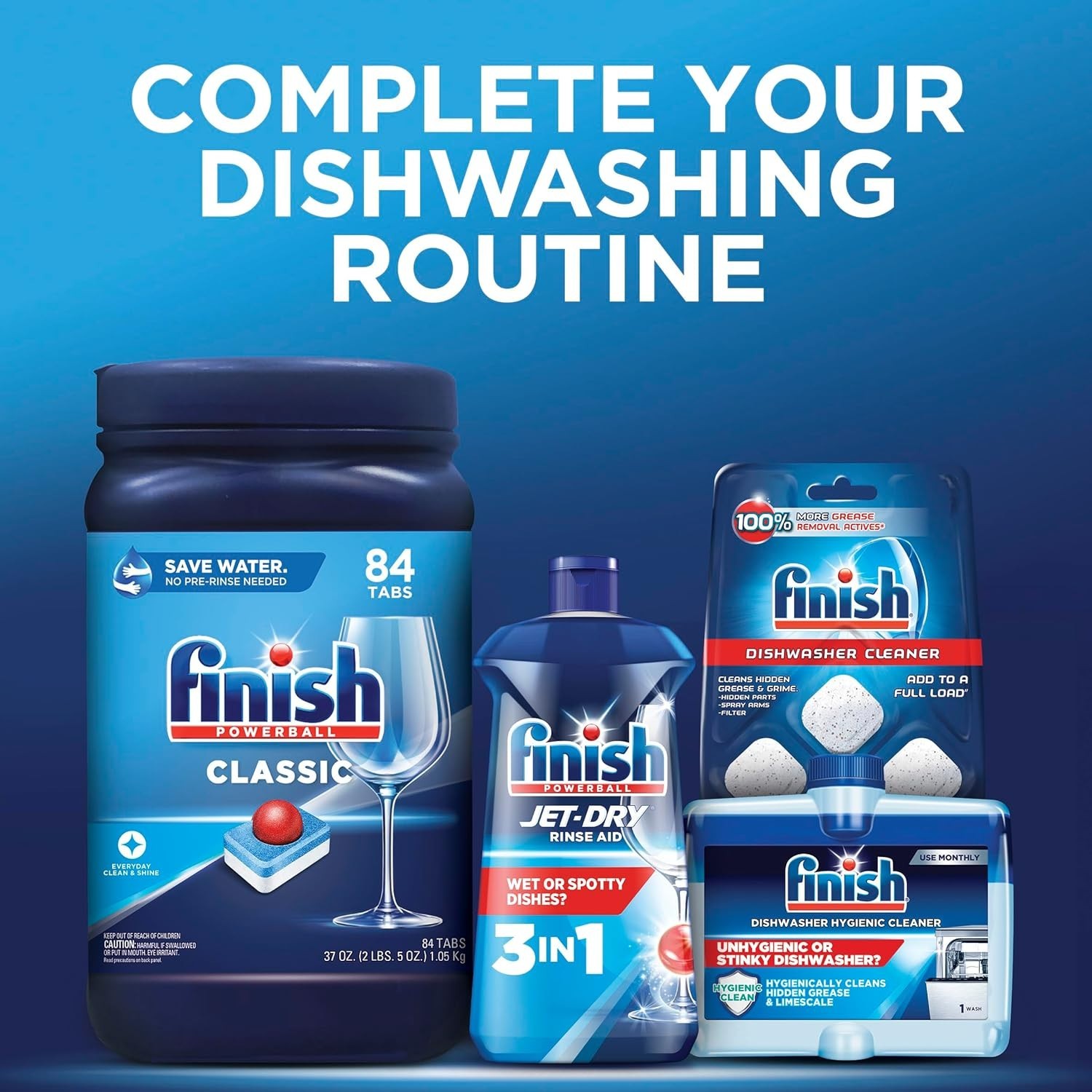 Finish Classic Dishwasher Pods,No Pre-Rinse Dishwasher Detergent Soap For Clean