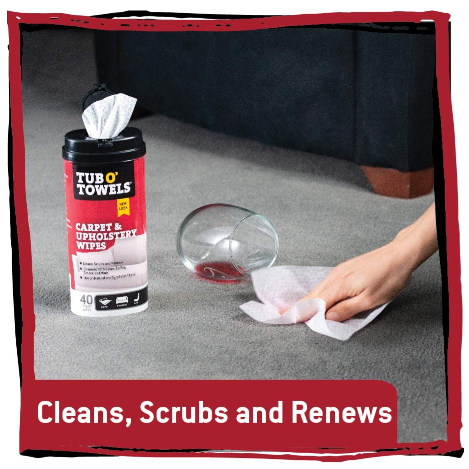 Carpet & Furniture Cleaning Wipes, Set of 4