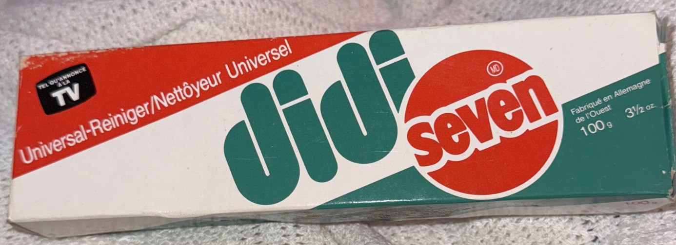 DiDi Seven Universal Cleaner Tube Made in Canada 3.5 oz Vtg 1990 w/Box Manual