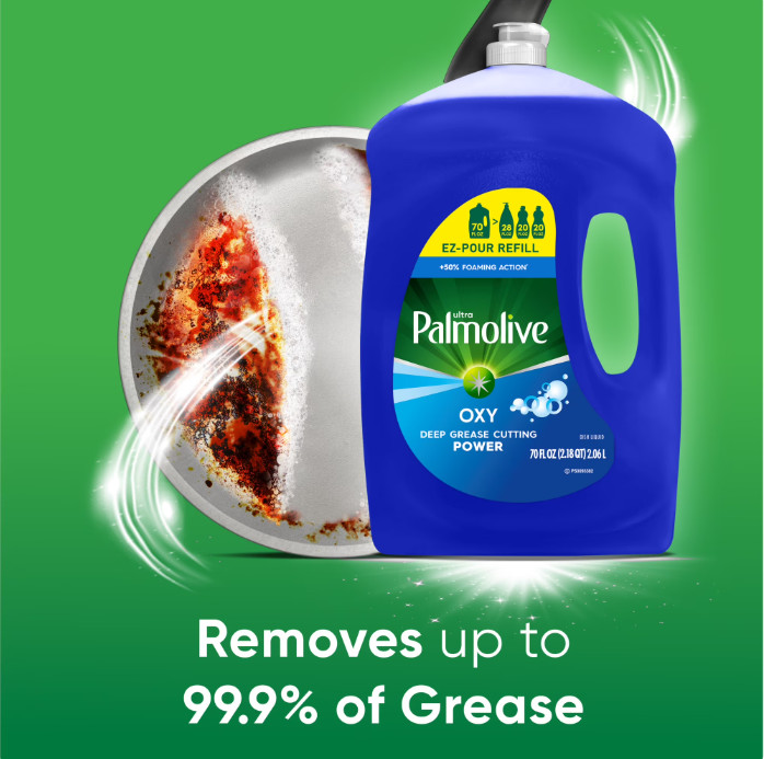 Palmolive Ultra Oxy Liquid Dish Soap, Power Degreaser, 70 fl oz Bottle