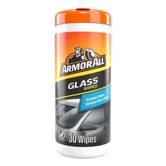 Armor All Automotive Ammonia Glass Cleaner Wipes Crystal Clear Finish 30 Counts*