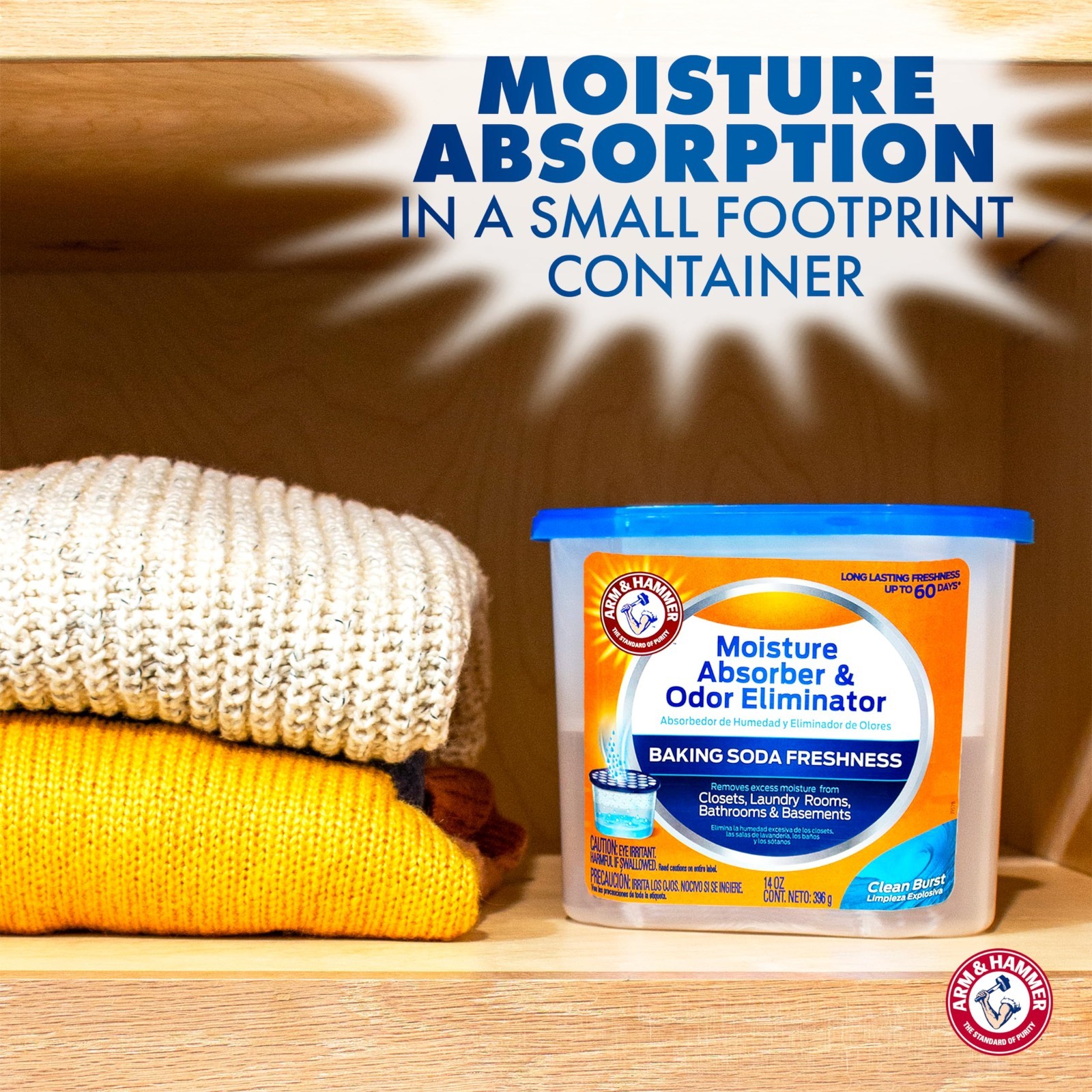 Moisture Absorber & Odor Eliminator Tubs, 14 oz, 3 Pack – Trap Musty Odors!