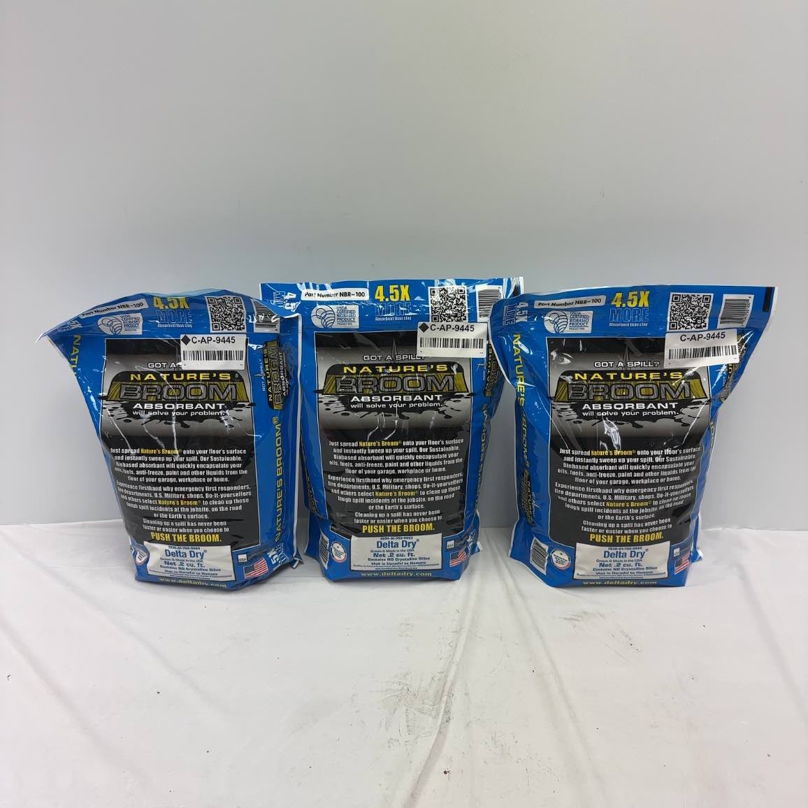 NATURE’S BROOM NBR-100 BIO BASED OIL SPILL ABSORBENT GRANULE POUCH 0.2 CU FT