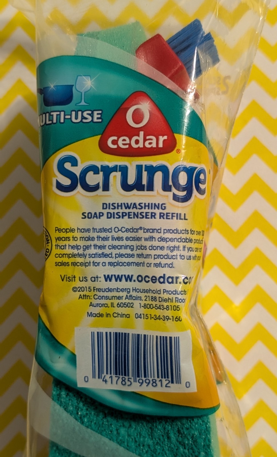 O-Cedar Scrunge Dishwasher Soap Dispenser Wand Refills – 2 Pack – 2015 – NOS