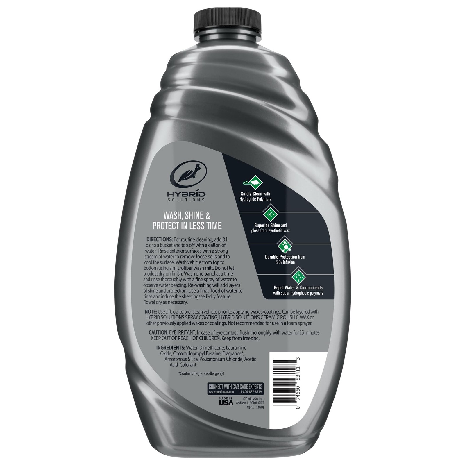 Hybrid Solutions Ceramic Car Wash and Wax, Gentle pH Neutral Car Cleaner with…