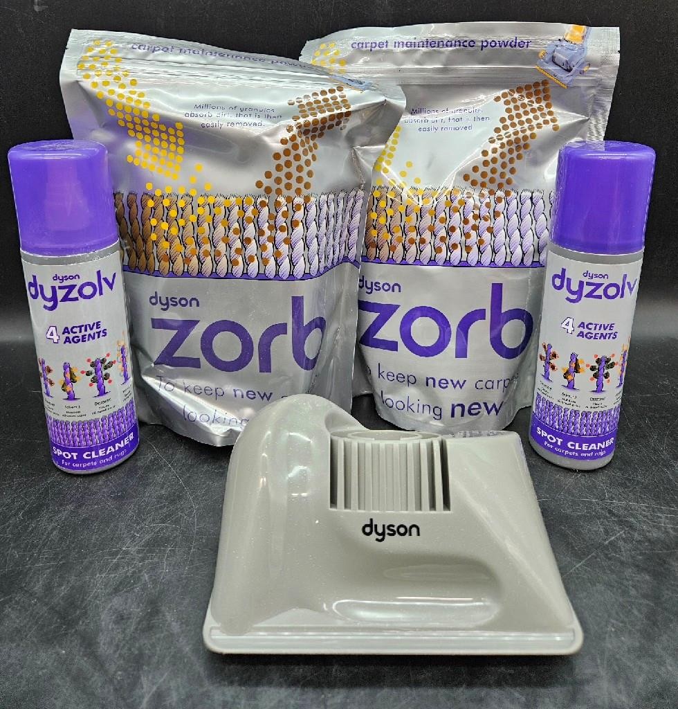 DYSON ZORB Lot 8.5 fl. oz. SPOT CLEANER, 26.5 oz Carpet Maintenance Powder