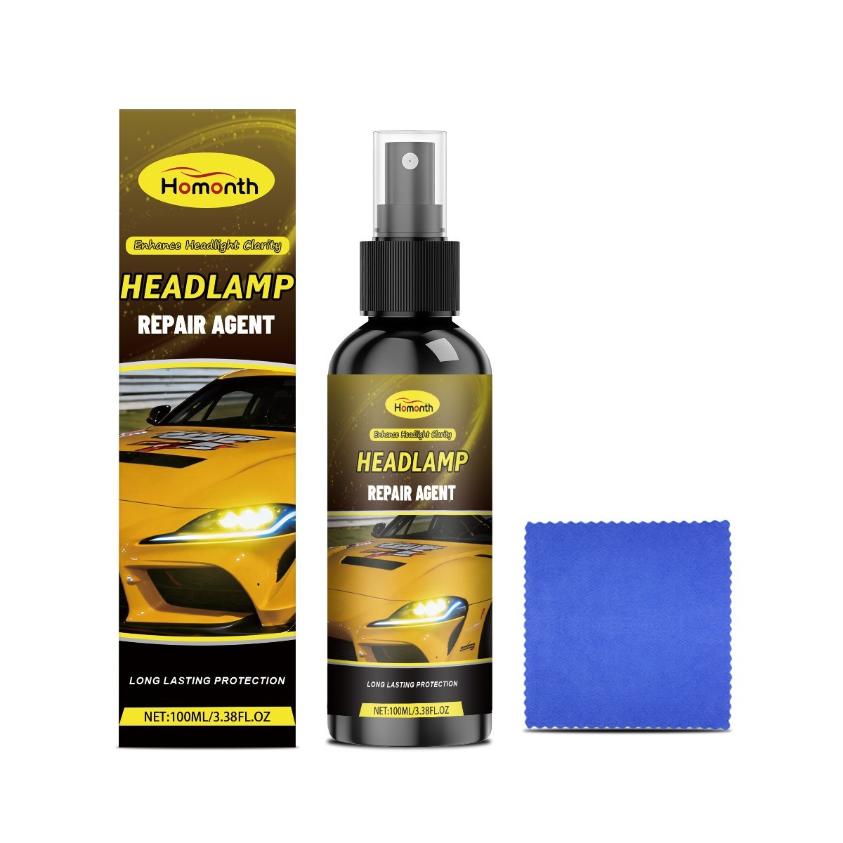 Headlight Restoration Kit Car Lens Polish Cleaner Restores Clarity Easy Use
