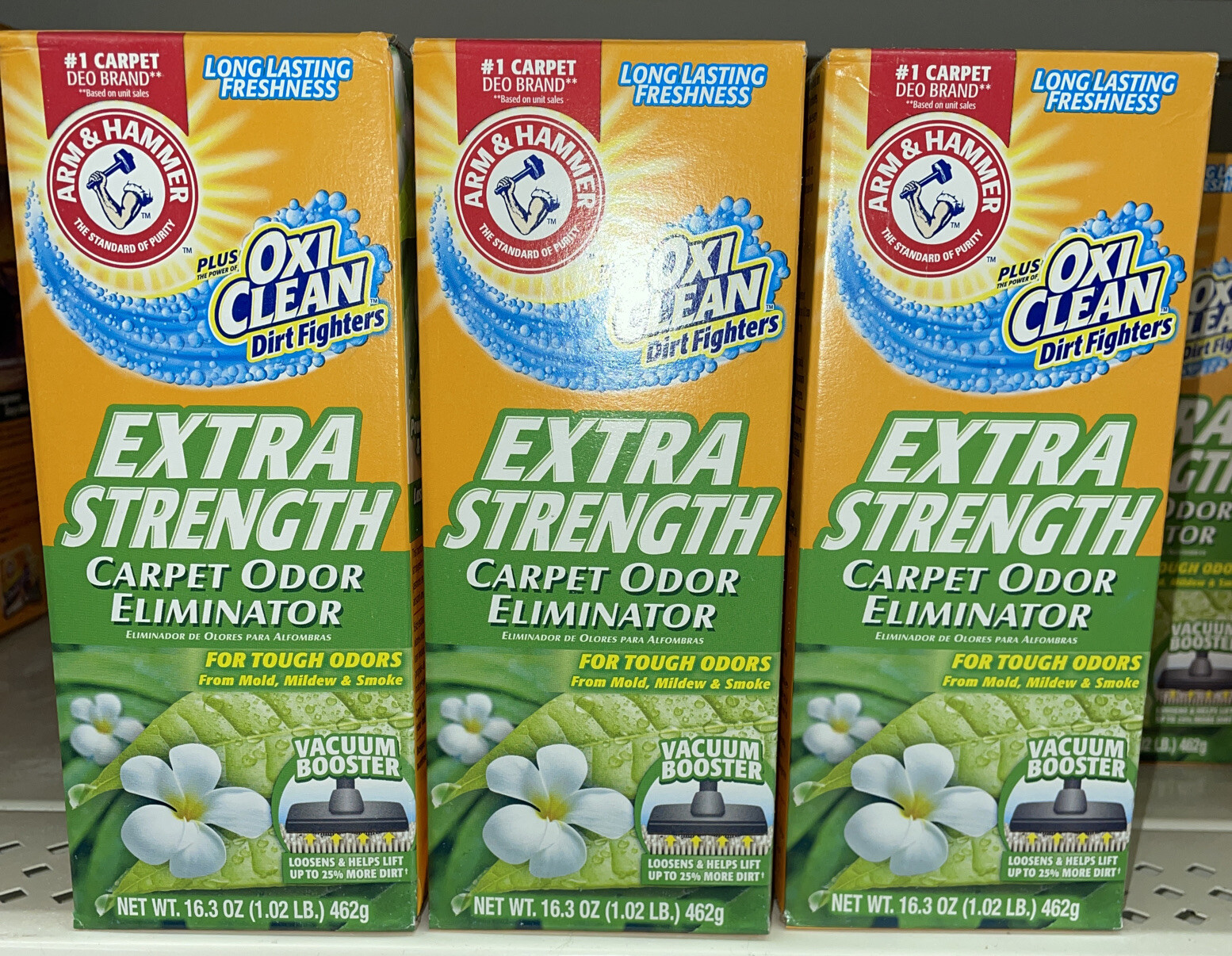 Lot 3 boxes! Arm & Hammer Carpet Odor Eliminator Extra Strength Oxi Clean 16.3oz