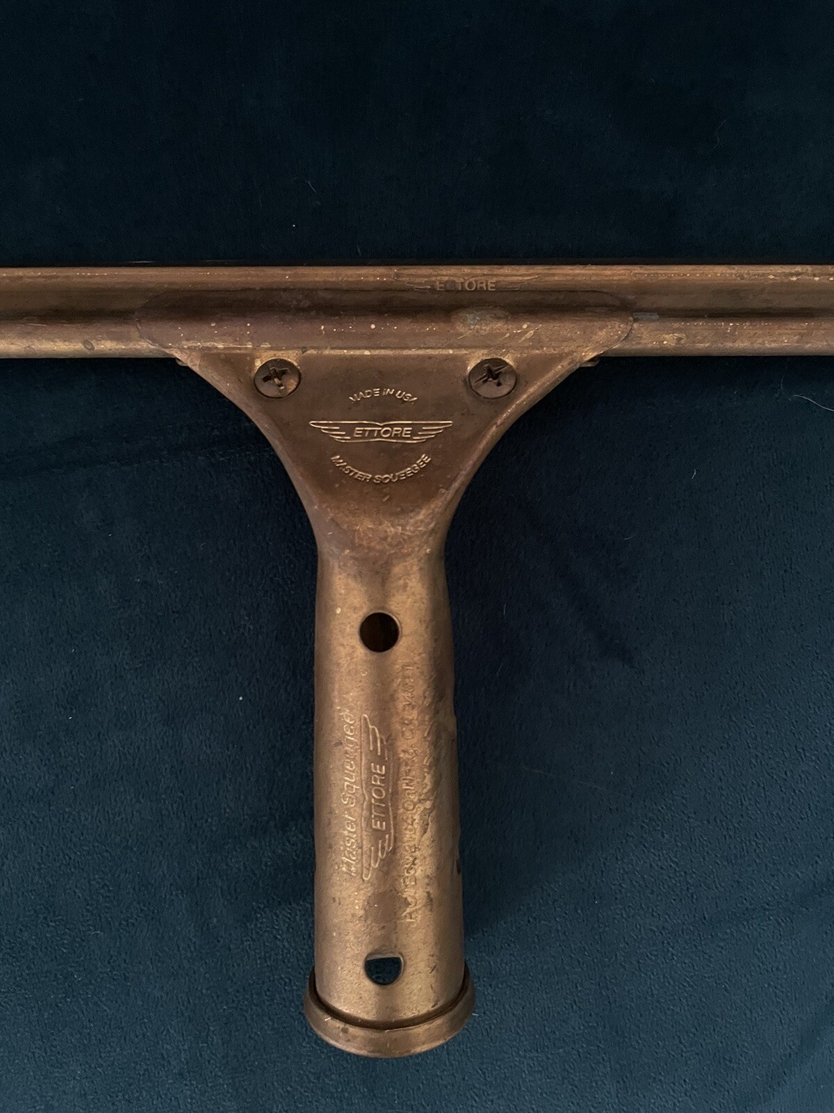 Vintage Ettore Brass Window Squeegee North Squeeze Made in USA 16″ Cleaning