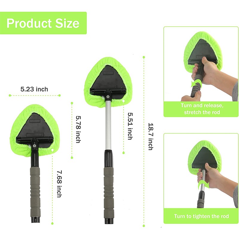 Auto Windshield Cleaning Tool Extendable Car Window Cleaner Brush Glass Wiper