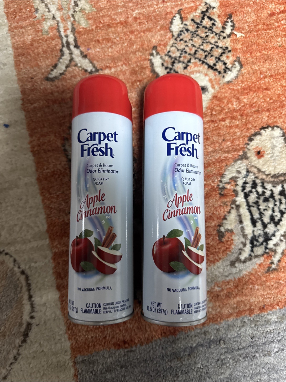Carpet Fresh Apple Cinnamon Quick Dry 2 PACK Foam NOS Discontinued , 10.5oz
