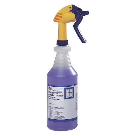 Zep 105201 Liquid Glass Cleaner, 1 Qt., Clear, Blue, Rose, Bottle, 12 Pk