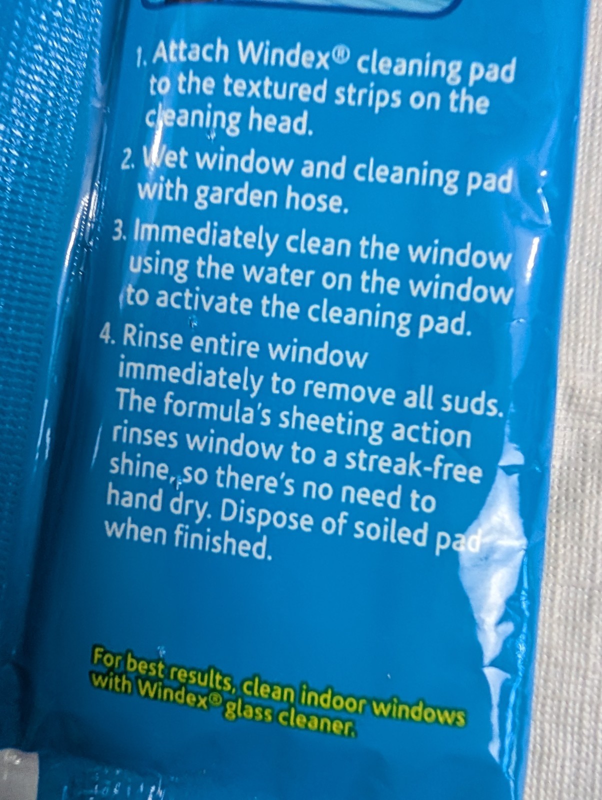 Windex Outdoor All In One Glass Window Cleaning Refill Pads 2 packs-4 Pads Total