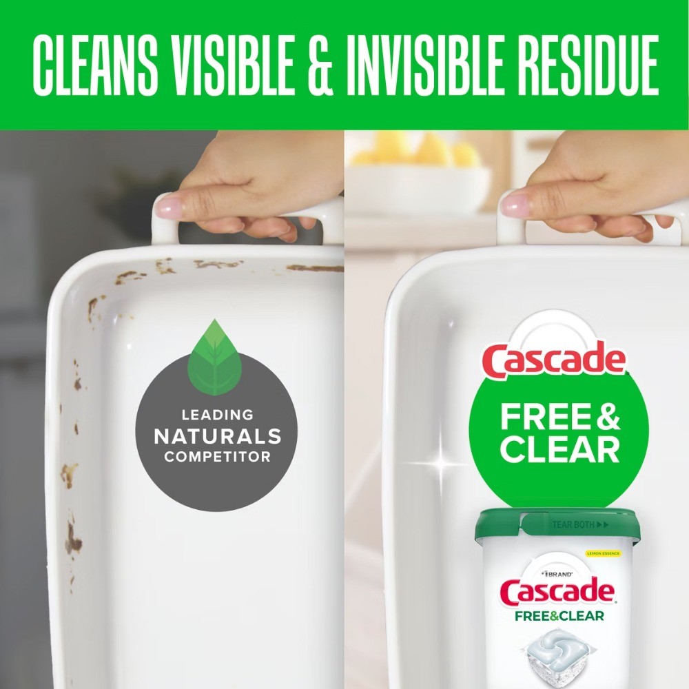 Cascade ActionPacs Free & Clear Dishwater Detergents – Unscented – 47ct