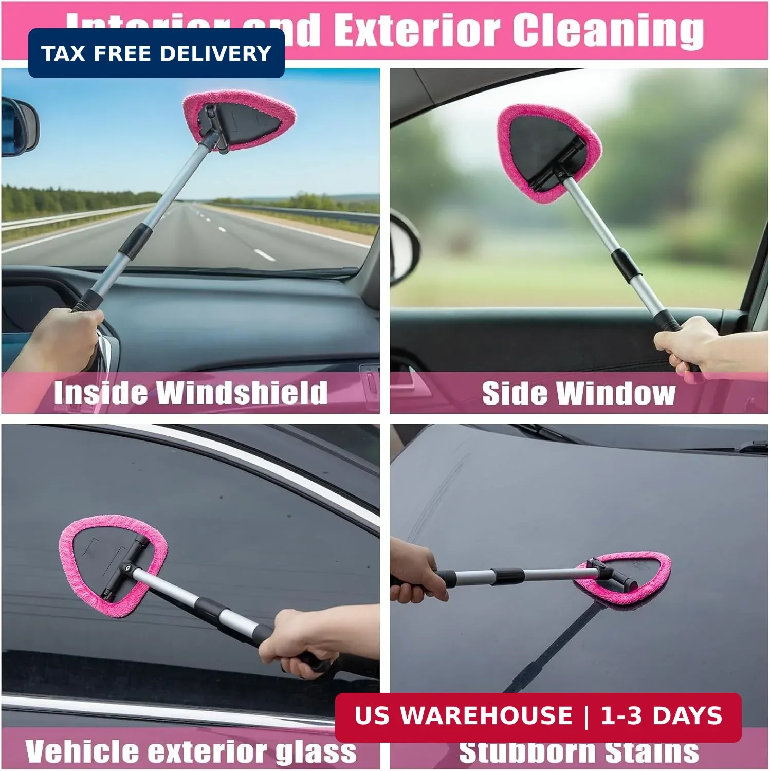 Windshield Cleaner Tool, 17Pcs Car Interior Detailing Kit, Detailing Brush, Towe