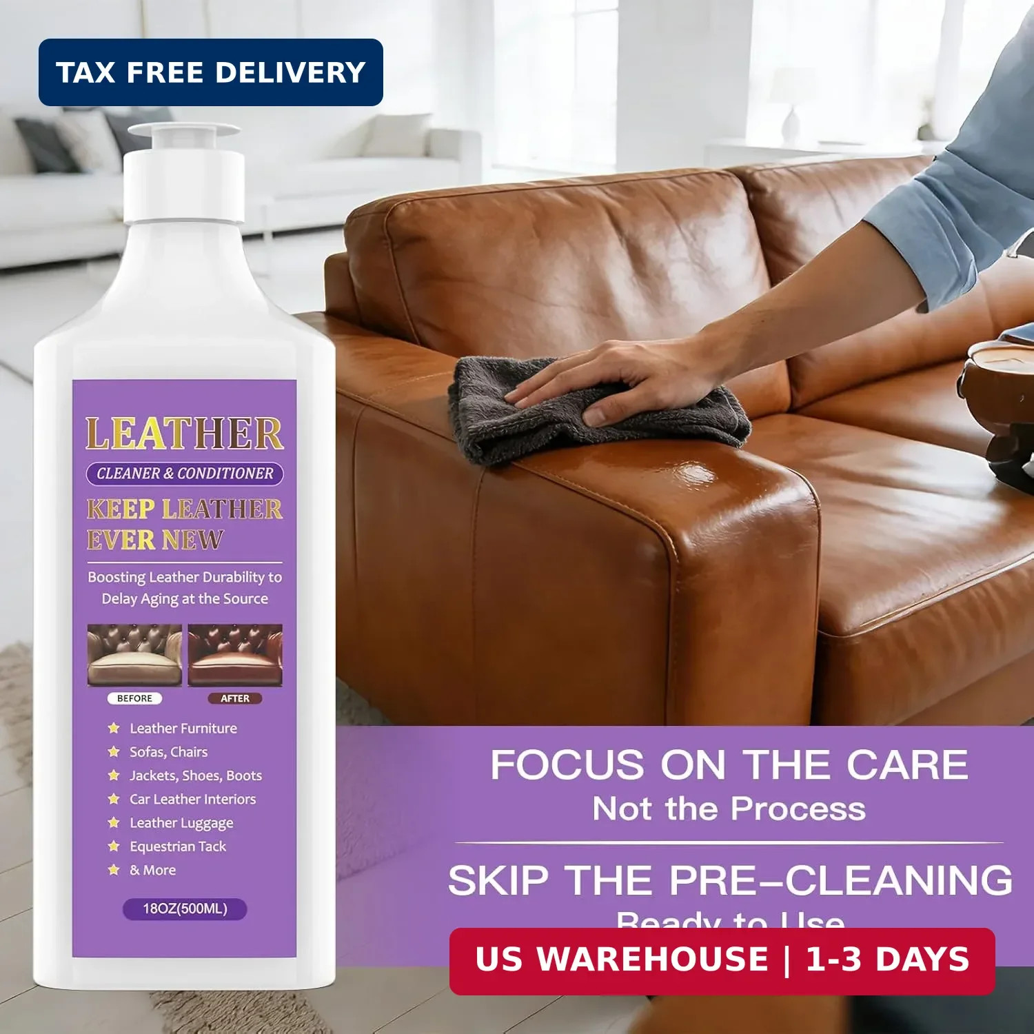 Leather Cleaner & Conditioner – Cleans, Nourishes, Restores & Maintains, Crafted