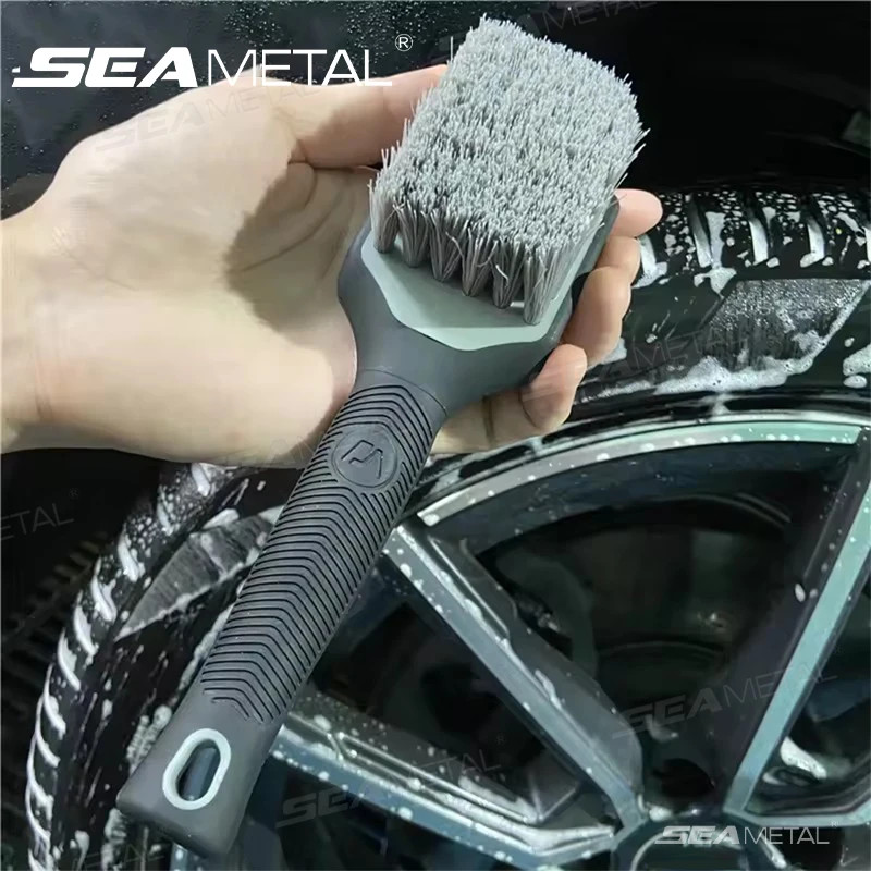 SEAMETAL Car Wheel Hub Washing Brush anti Slip Handle Car Tire Wheel Rim Cleanin