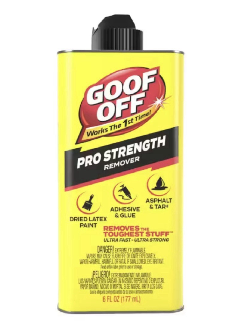 Goof Off Professional Strength Latex Paint and Adhesive Remover, 6 fl. oz.