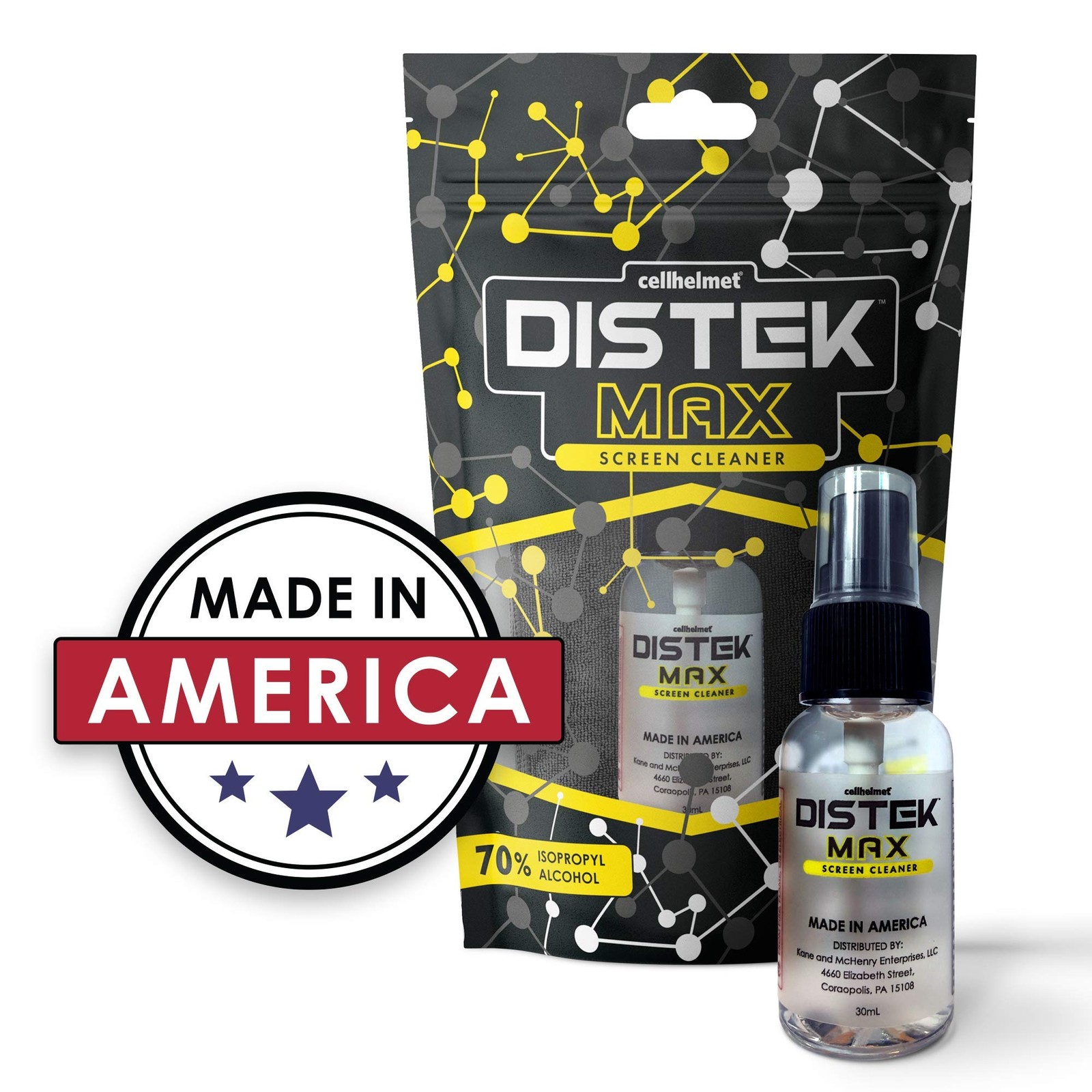 DISTEK Max Screen & Cleaner | 70% Isopropyl Alcohol Formula | Safe for All De…