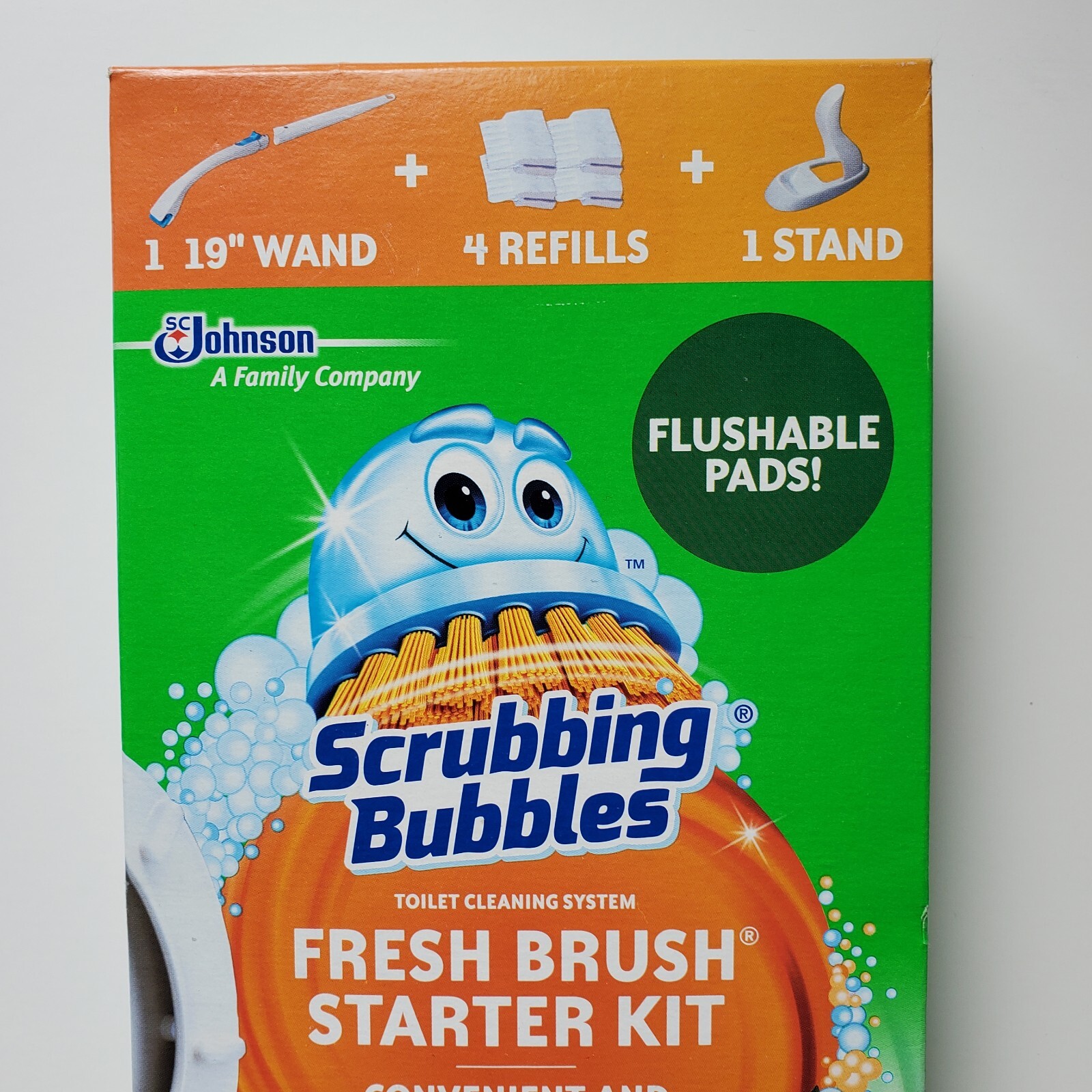 Scrubbing Bubbles Fresh Brush Disposable Toilet Starter Kit System Citrus Scent