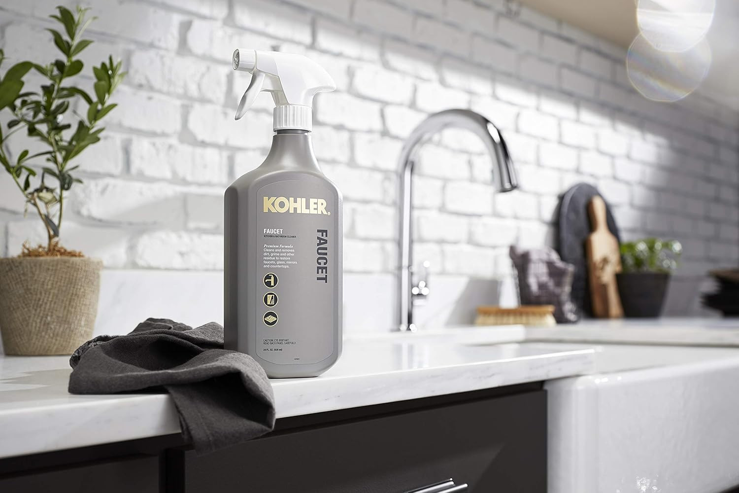 KOHLER K-EC23723-NA Faucet Cleaner, Kitchen and Bathroom Cleaner, Streak Free Sh