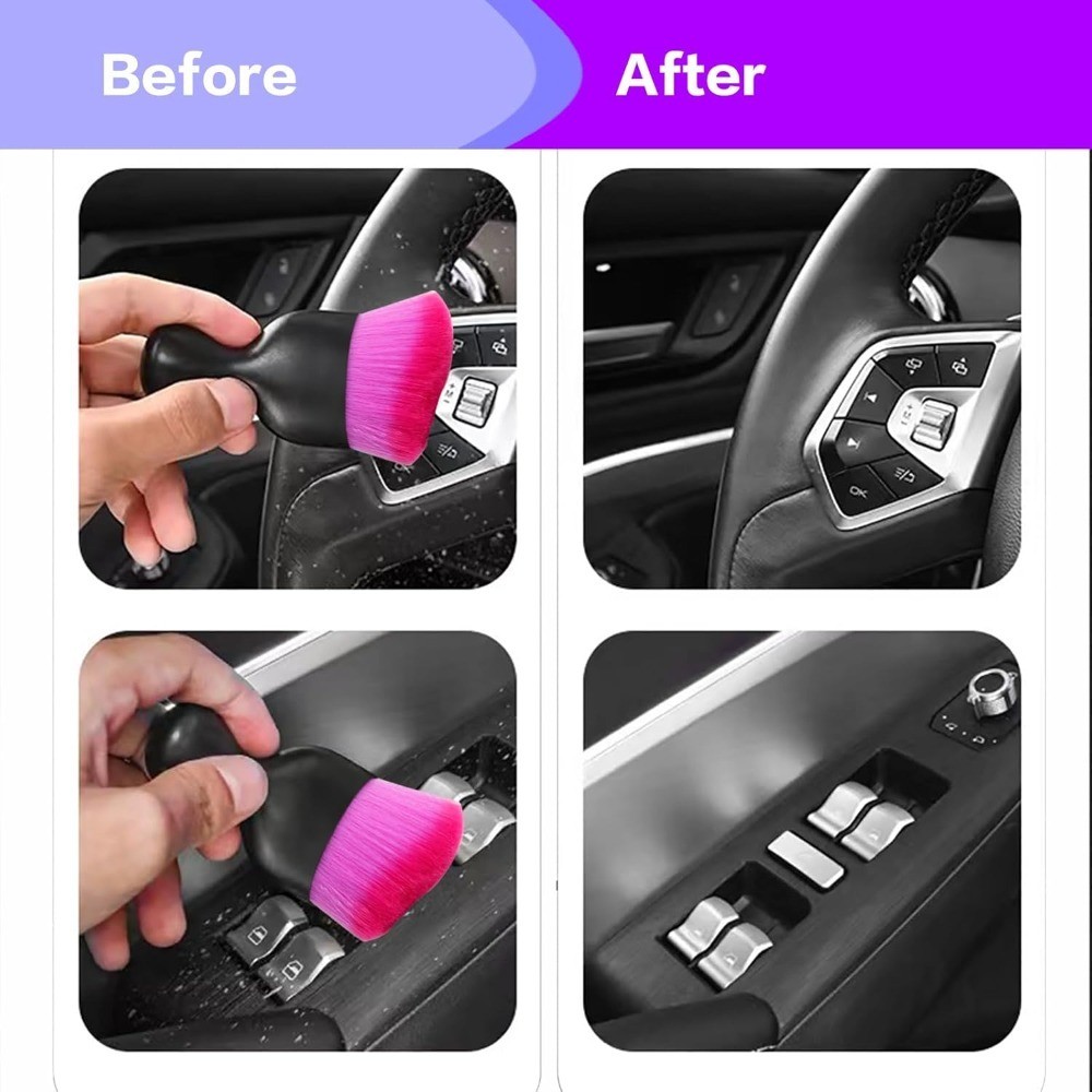Car Interior Detailing Brush with Soft Bristle for Dashboard Cleaning Auto