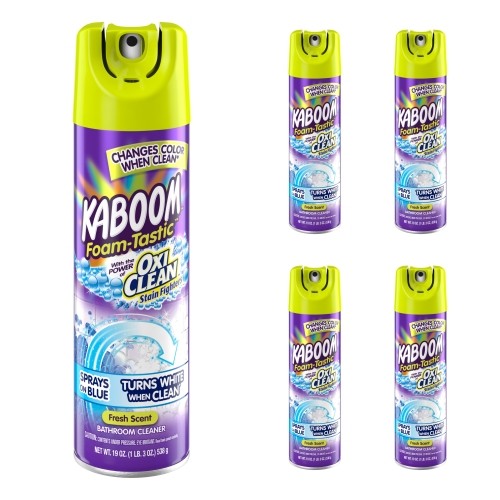5 Pack Kaboom Foam-Tastic with OxiClean Fresh Scent Bathroom Cleaner, 19 oz.
