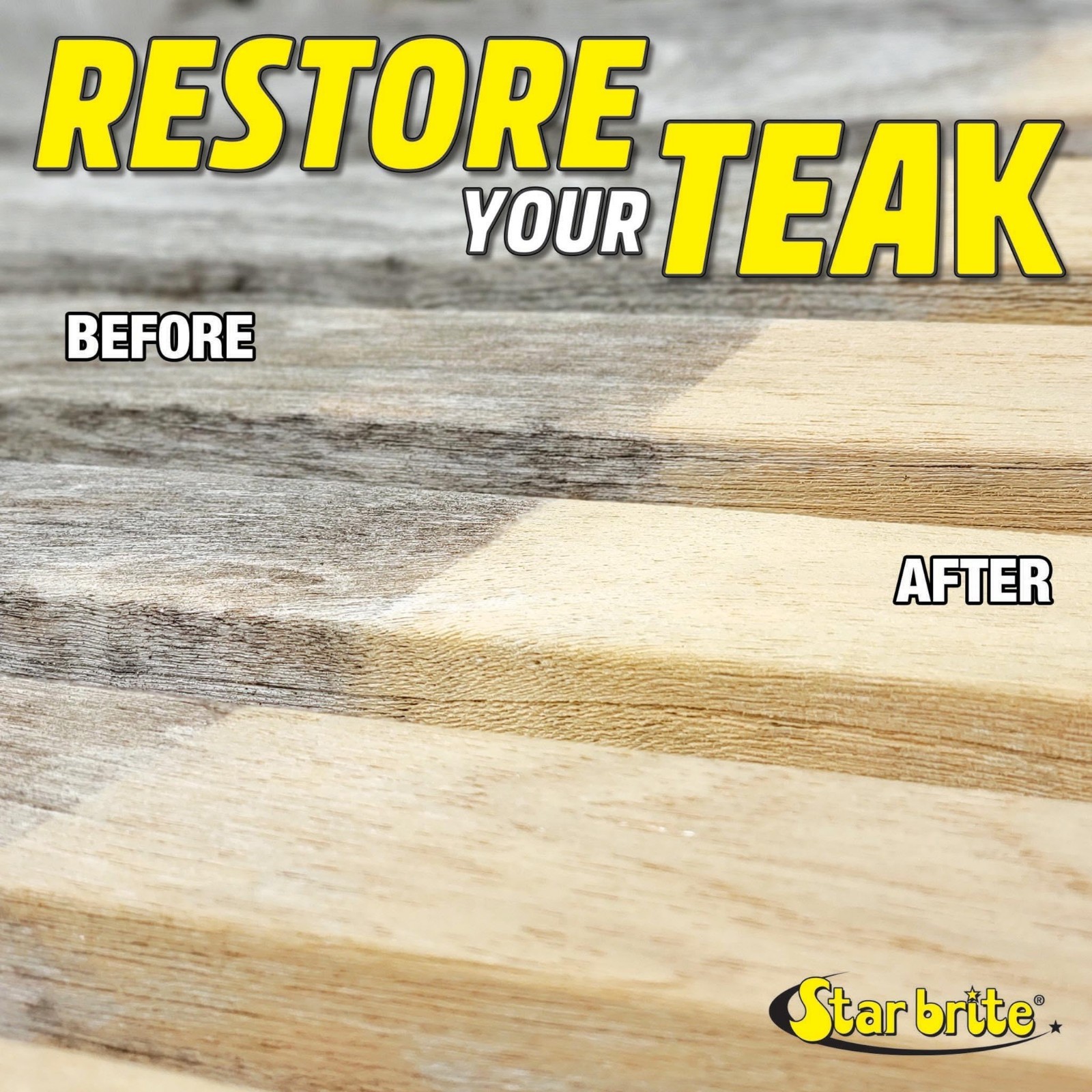 Teak Cleaner & Brightener for Weathered Wood – 32oz, Restores Natural Beauty