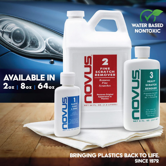 NOVUS 7020 Plastic Clean & Shine #1 Acrylic Cleaner Protectant 8 oz Bottle