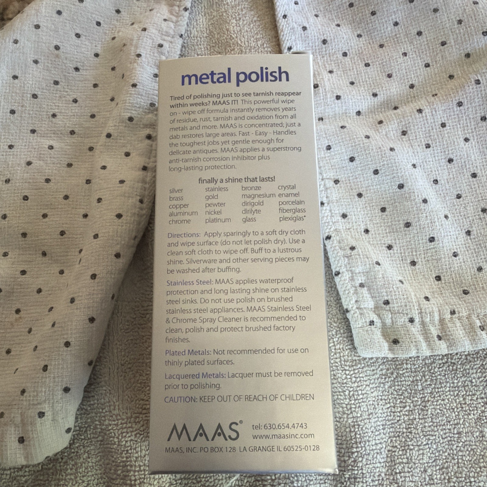 MAAS Fine Polishing Creme For All Metal 4 Oz Concentrated. Opened/90% Full.