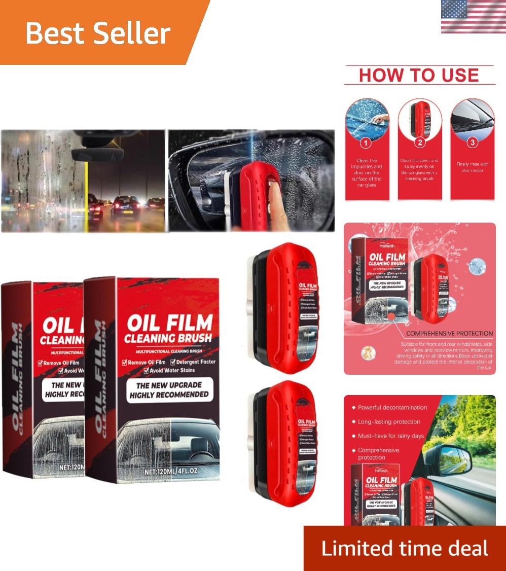 Hydrophobic Windshield Cleaner with Integrated Brush – Anti-Fog Safety Solution