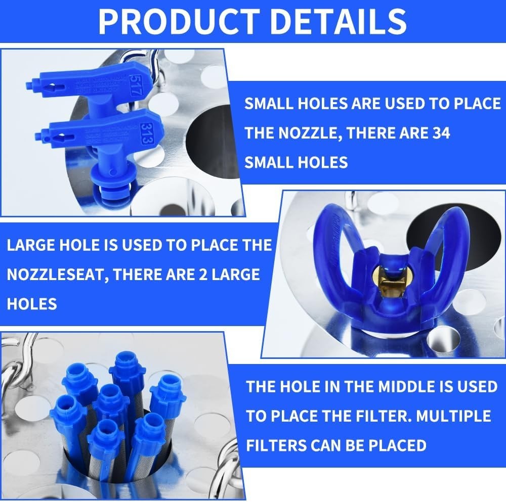 1 Gallon Stainless Steel Spray Tips Organizer Keeps Equipment Clean Efficiently