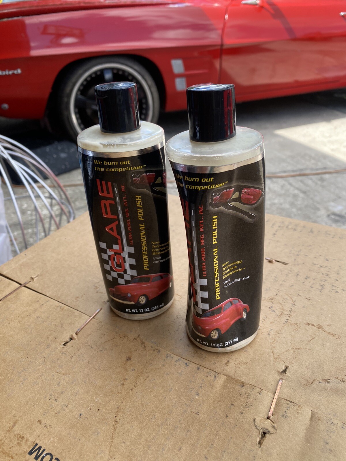 GLARE Ultra 2000 PROFESSIONAL Auto POLISH Wax – 12OZ (2 Lot) Dented Bottle