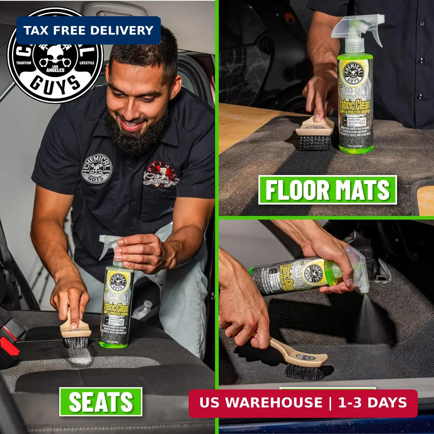 Chemical Guys Foaming Citrus Fabric Clean Carpet & Upholstery Cleaner – Car Carp