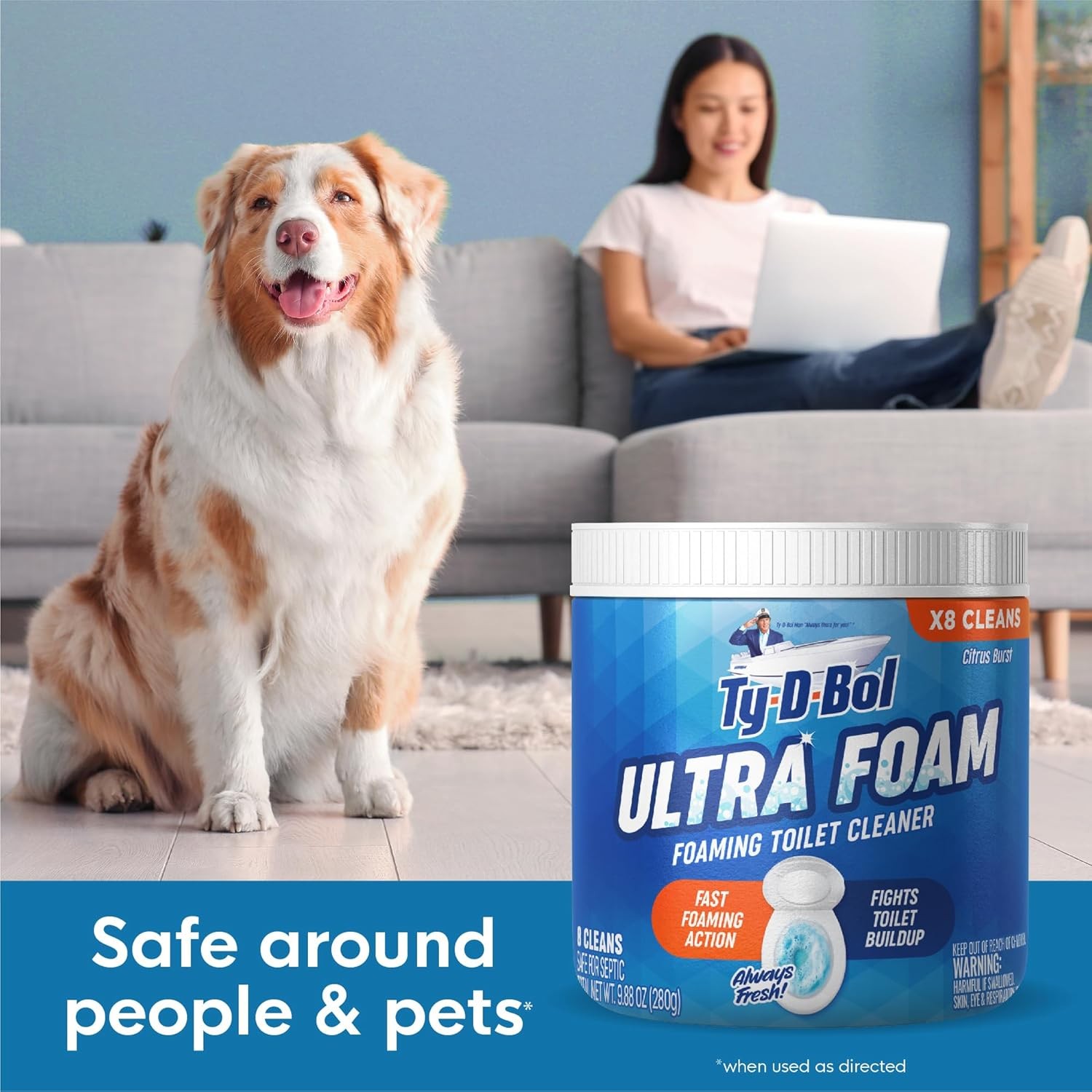 Ty-D-Bol Ultra Foam Toilet Bowl Cleaner – Provides Up to 8 Cleans – Citrus Scent