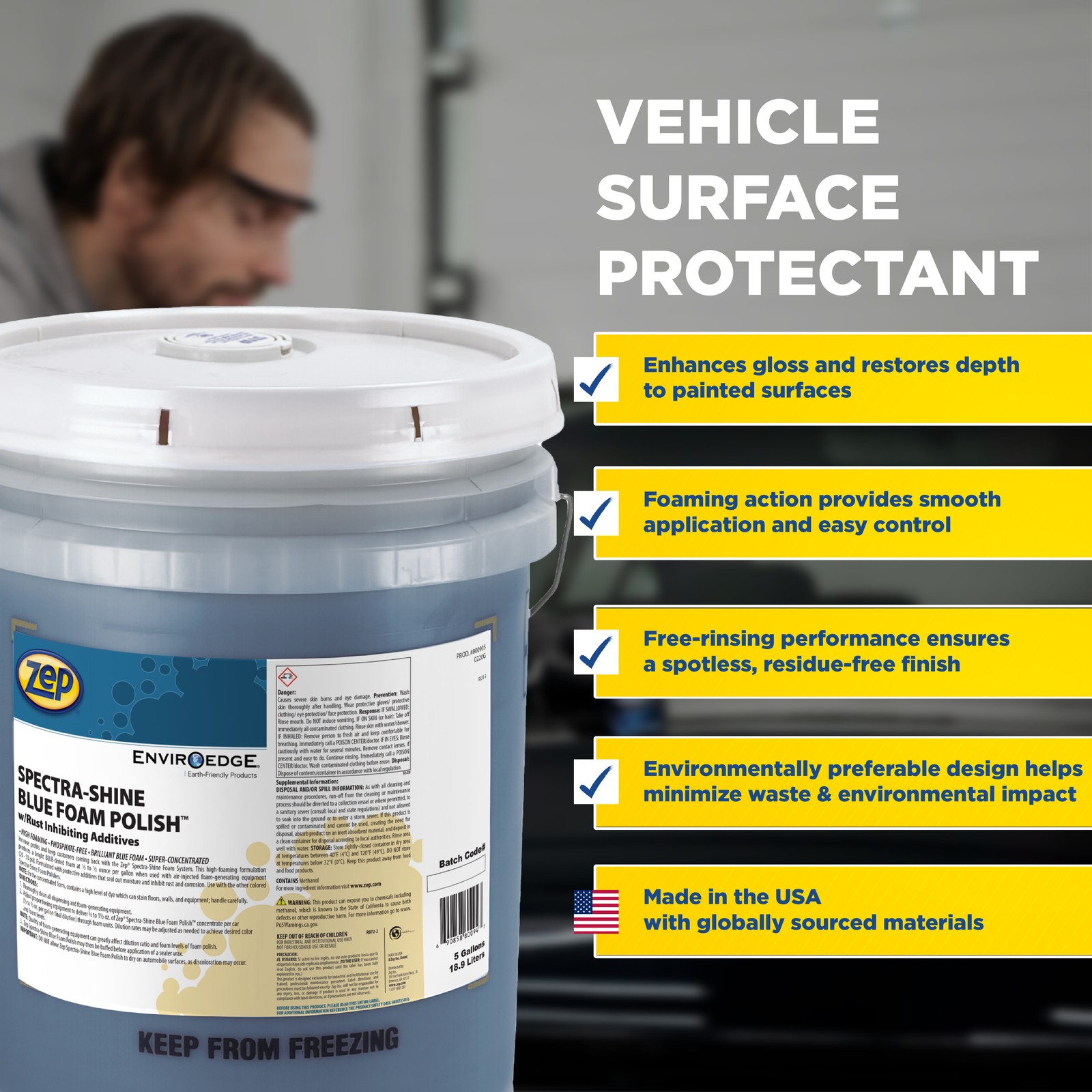 Zep Spectra-Shine Gold Foam Polish 5 Gallon 1 Pail 800935