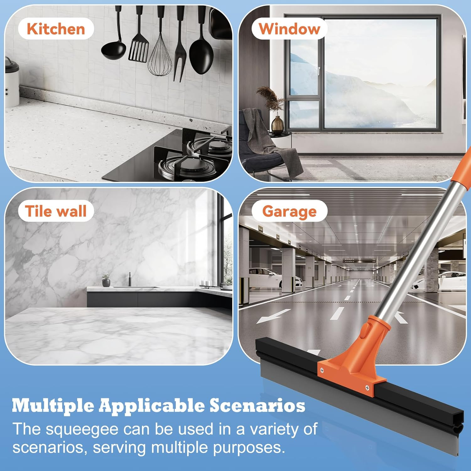 Floor Squeegee for Concrete Floor,18″ Large Heavy Duty Squeegee for Floor
