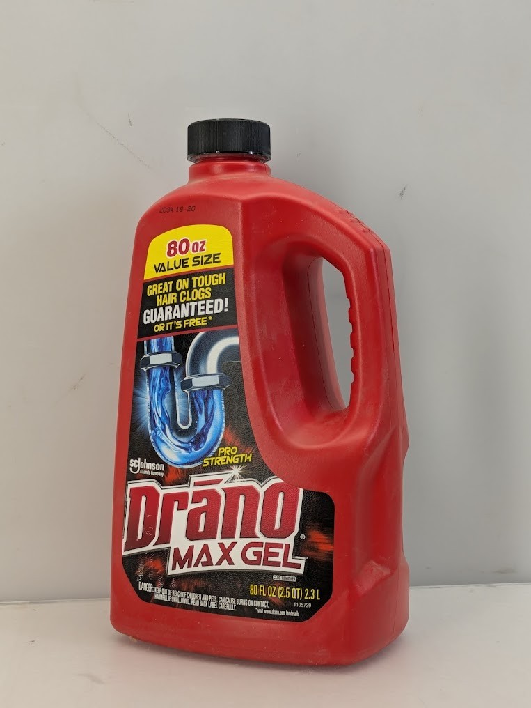 Drano Max Gel Clog Remover Unclogs Drains & Removes Hair, Soap Scum 80oz/2.3L