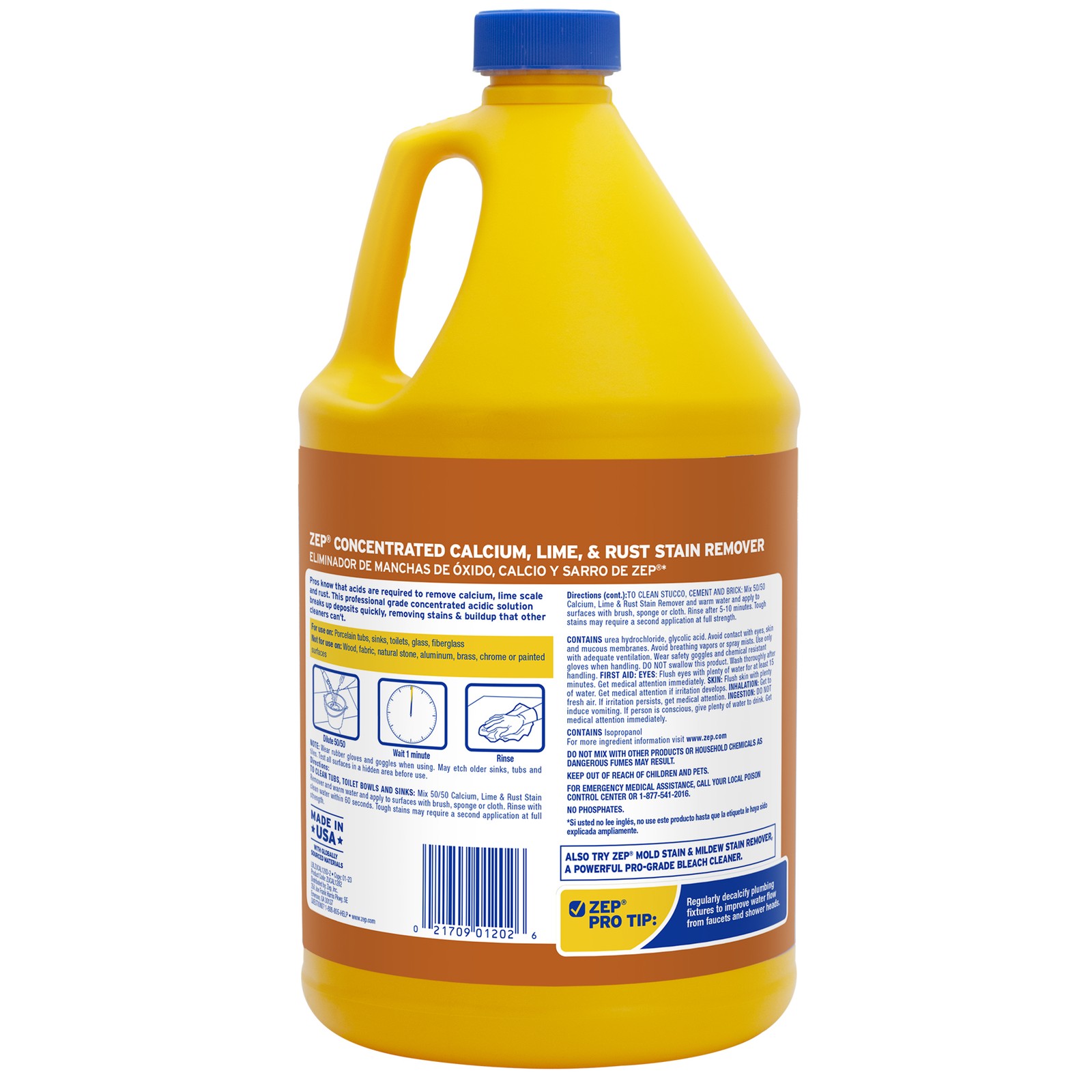 Zep Calcium, Lime and Rust Stain Remover Concentrate – 1 Gal (Case of 4)