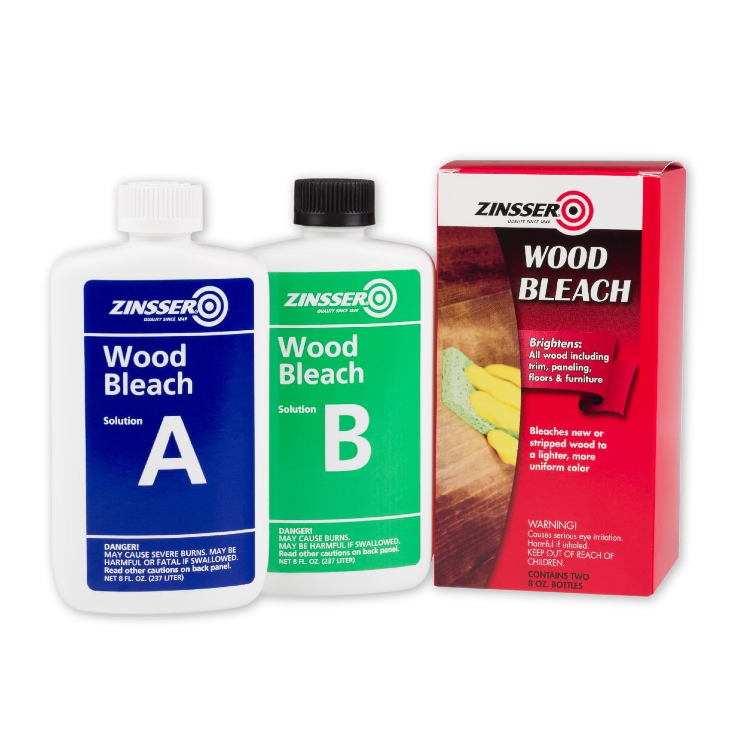 Wood Bleach Kit, 2-Step Brightening System, Interior Wood Surfaces