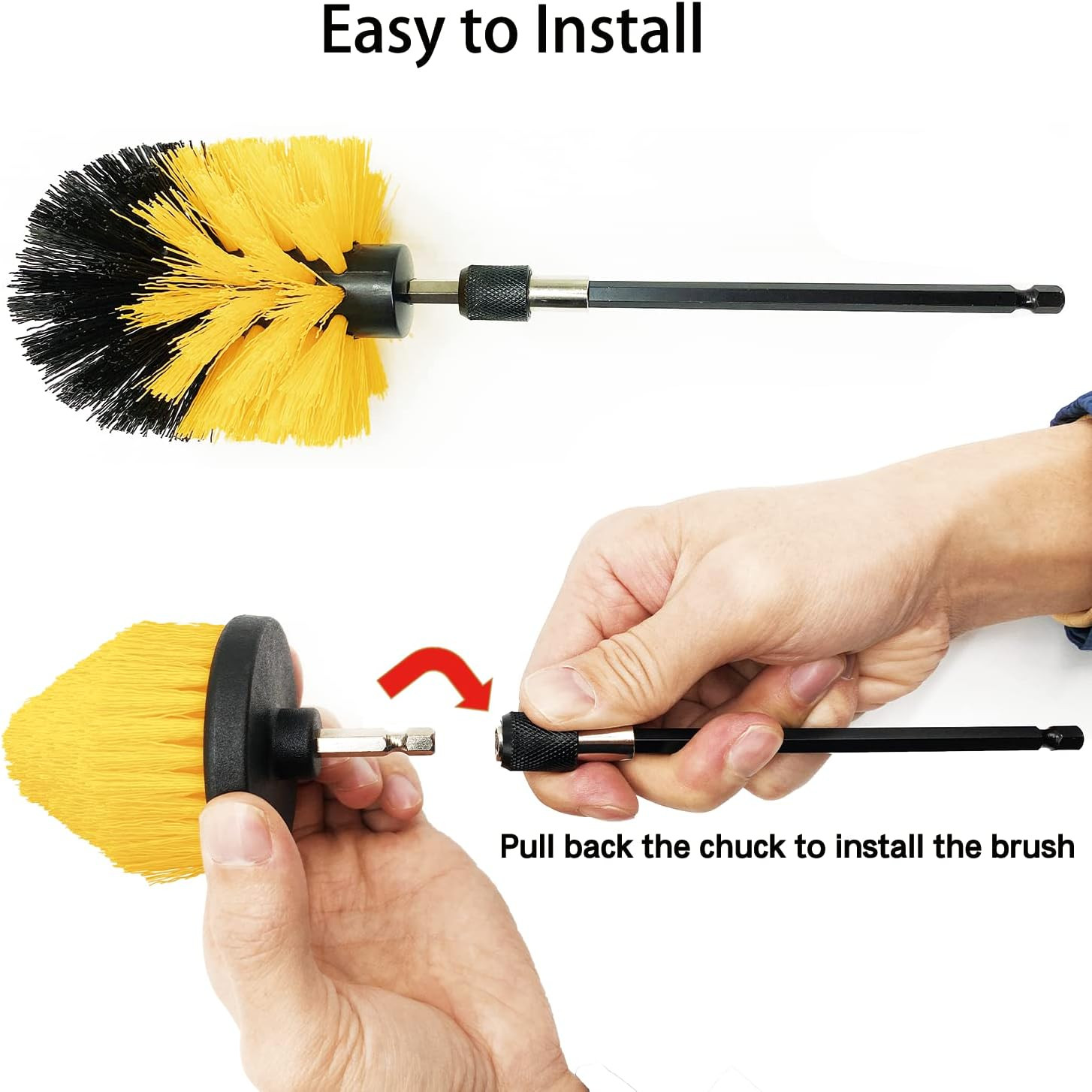 8 Pack Drill Brush Attachment Set 1/4in Power Scrubber Cleaning Brushes for Tubs