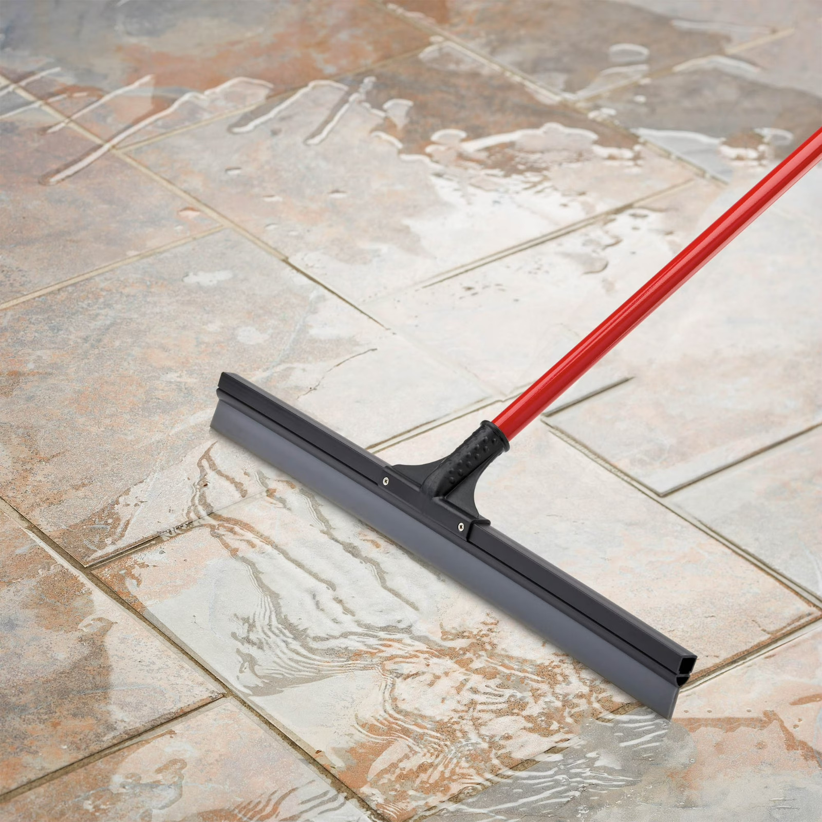 Libman High Power Commercial 24″ Rubber Flex Blade Floor Squeegee Red Steel Hand