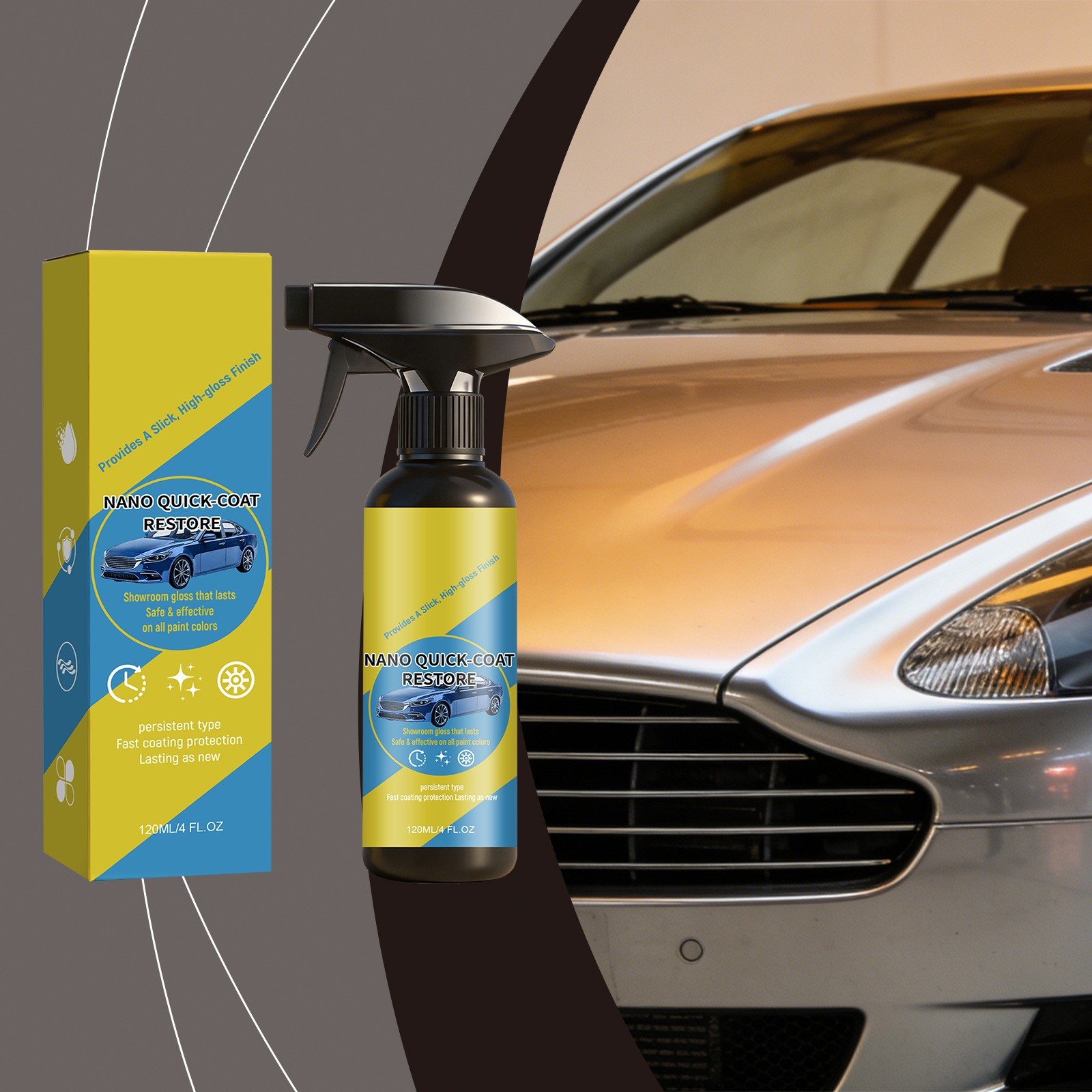 1~3PCS Nano Quick Coat Restore Spray Fast Coating Protection for Car 120ml