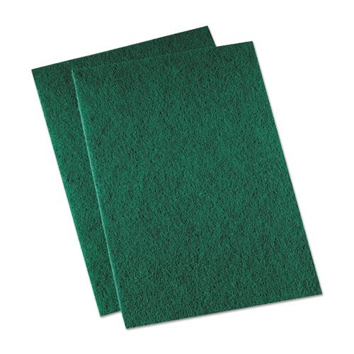 Boardwalk BWK196 Medium-Duty Scouring Pad, 6 x 9, Green, 20/Carton