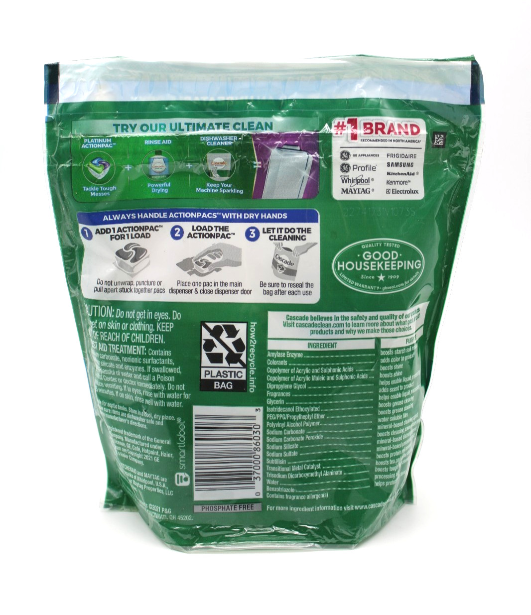 Cascade Complete Platinum ActionPacs Fresh Scent Pods Dishwasher Detergent 18 pk