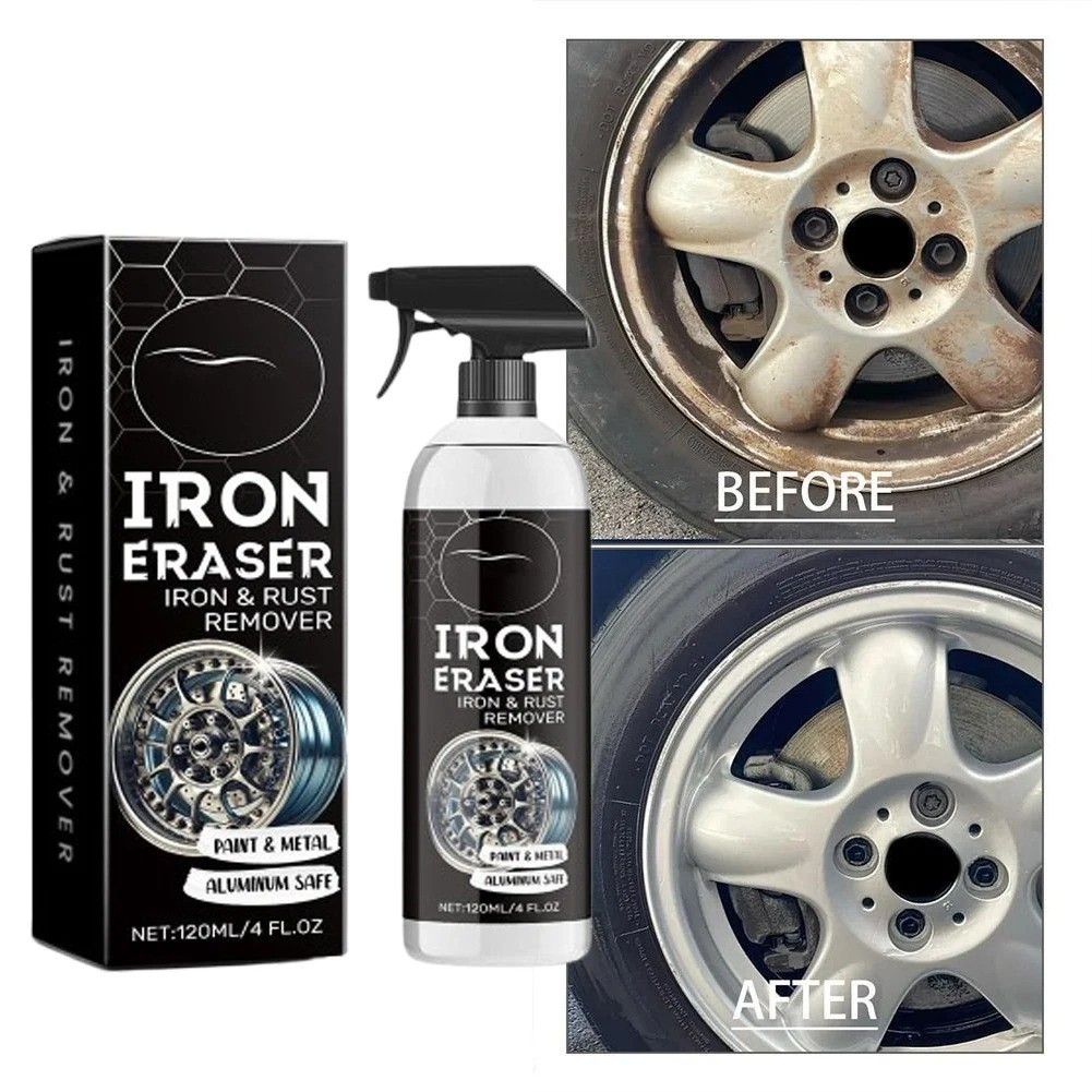 Iron Eraser Rust Remover Spray, Car Wheel Paint Brake Dust Fast Cleaner 120ML US